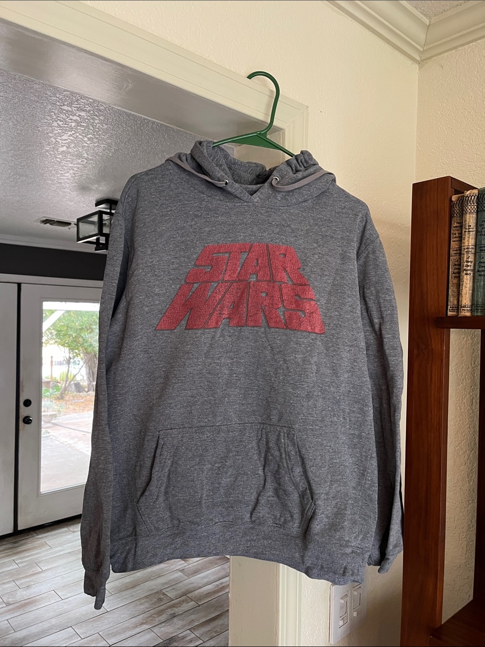 Star Wars Men's Gray Hoodie with Red Logo